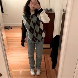 NWT asos argyle spliced sweater